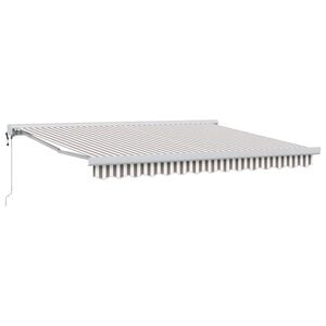 vidaXL Ausziehbare Markise Hellgrau und Wei&szlig; 300 x 250 cm