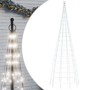 vidaXL LED-Weihnachtsbaum f&uuml;r Fahnenmast 550 LEDs Kaltwei&szlig; 300 cm