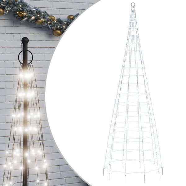 vidaXL LED-Weihnachtsbaum f&uuml;r Fahnenmast 550 LEDs Kaltwei&szlig; 300 cm