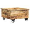 vidaXL Couchtisch Raues Mangoholz 70x70x40 cm