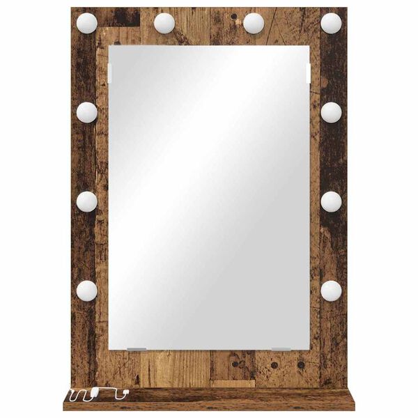 vidaXL Kosmetikspiegel Altholz 70 x 50 x 18 cm Holzwerkstoff und Glas
