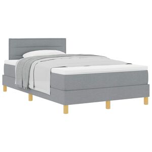 vidaXL Boxspringbett mit Matratze Hellgrau 120 x 200 cm Stoff