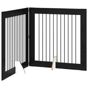 vidaXL Klappbares Hundetor mit St&auml;ndern 2 stk. Schwarz Eichen-Optik