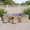 vidaXL Gartensofa-set mit Kissen 13 pcs Beige und Hellgrau Poly-Rattan