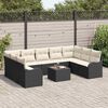 vidaXL Gartensofa-set 10 pcs Schwarz Poly-Rattan
