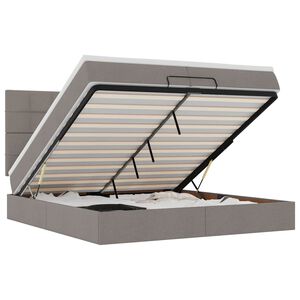 vidaXL Ottoman-Bett mit Matratzen Taupe 200x200 cm Stoff