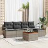 vidaXL Gartensofa-set mit Kissen 6 pcs Grau Poly-Rattan
