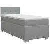 vidaXL Boxspringbett mit Matratze Hellgrau 90 x 200 cm Stoff