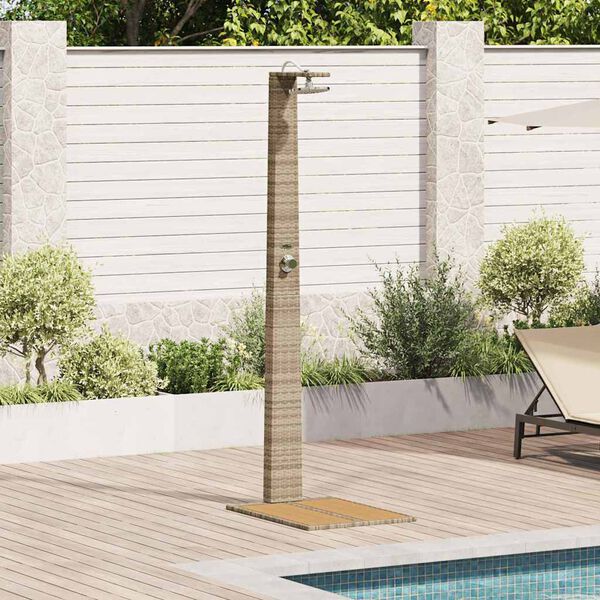 vidaXL Garten Dusche Beige 60 x 80 x 214 cm Poly Rattan