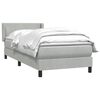 vidaXL Boxspringbett mit Matratze Hellgrau 90x210 cm Samt