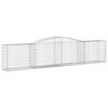 vidaXL Gabione mit Hochbogen 400x50x80/100 cm Verzinktes Eisen