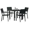 vidaXL Garten Essgruppe 5 pcs Schwarz HDPE