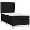 vidaXL Boxspringbett mit Matratze Schwarz 100x200 cm Stoff