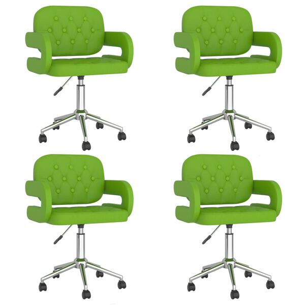 vidaXL Esszimmerst&uuml;hle 4 Stk. Drehbar Gr&uuml;n Kunstleder