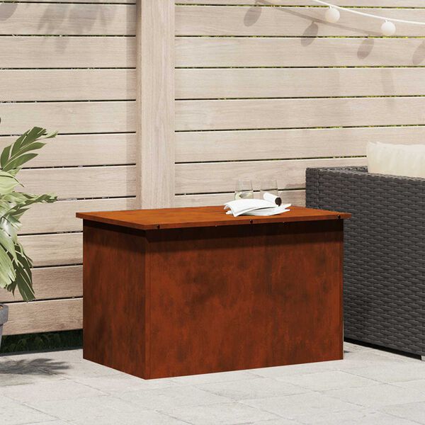 vidaXL Au&szlig;enlagerbox Rostig 80 x 50,5 x 50 cm Stahl
