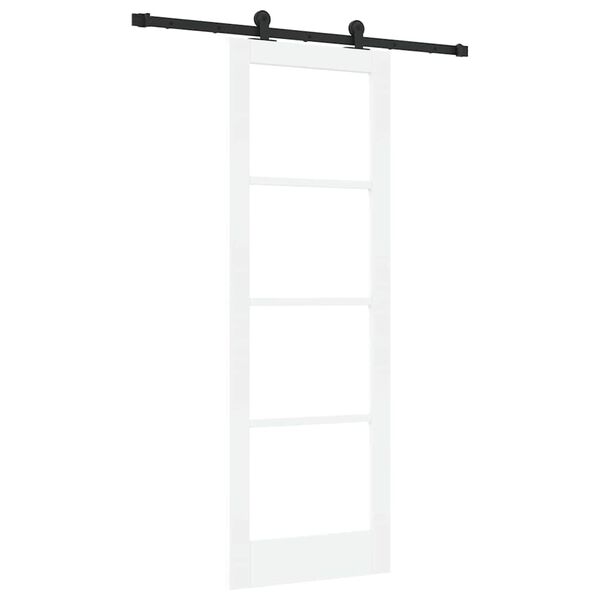 vidaXL Schiebet&uuml;r ORKDAL Wei&szlig; 73,5 x 211 cm Massivholz Kiefer und Glas