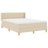 vidaXL Boxspringbett mit Matratze Creme 200 x 140 cm Polyester