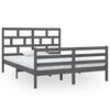 vidaXL Massivholzbett Grau 150x200 cm