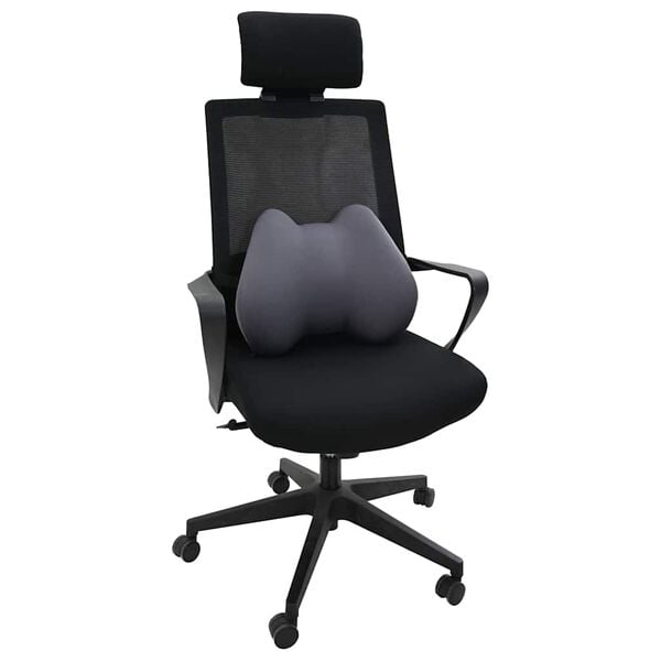 vidaXL Kopfkissen mit Kissen Grau 42 x 32 x 14 cm Polyester