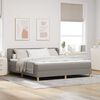 vidaXL Boxspringbett mit Matratze Taupe 180 x 200 cm Stoff