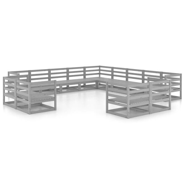 vidaXL 13-tlg. Garten-Lounge-Set Massivholz Kiefer