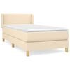 vidaXL Boxspringbett mit Matratze Creme 90x190 cm Stoff