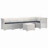 vidaXL 6-Sitzer Garten Sofa mit Kissen Rattan Look PP Wei&szlig;