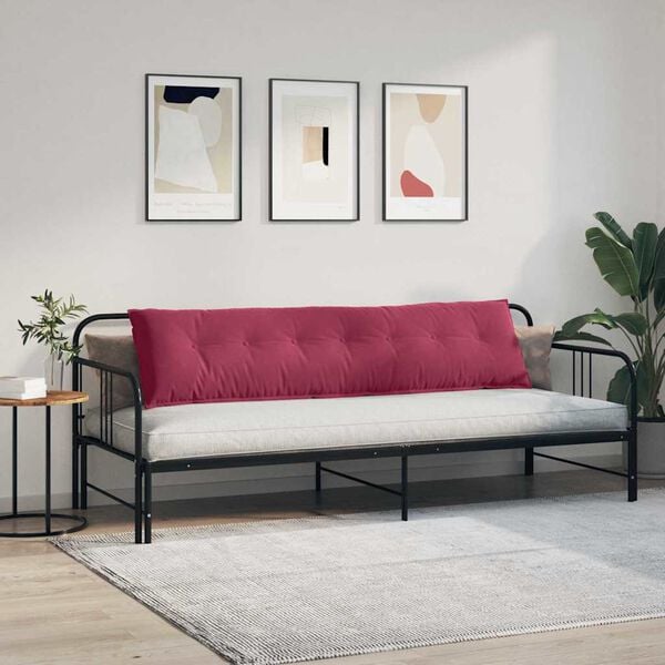 vidaXL R&uuml;ckenkissen Weinrot 200 x 50 cm Cordstoff