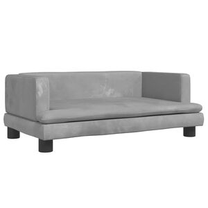 vidaXL Hundebett Hellgrau 80x45x30 cm Samt