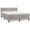 vidaXL Boxspringbett mit Matratze Hellgrau 140x200 cm Samt