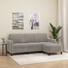 vidaXL 3-Sitzer-Sofa mit Hocker Hellgrau 180 cm Samt
