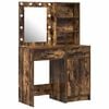 vidaXL Schminktischset mit LED 2 pcs Ger&auml;ucherte Eiche Holzwerkstoff