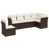 vidaXL 7-tlg. Garten-Sofagarnitur mit Kissen Braun Poly Rattan
