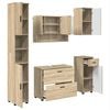 vidaXL Badezimmerm&ouml;bel-Set 5 pcs Sonoma-Eiche Sperrholz und Metall