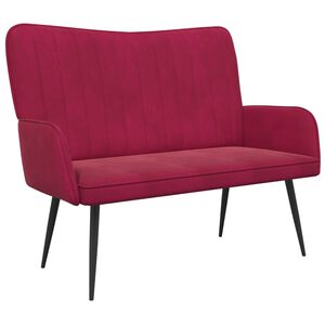 vidaXL Zweisitzer Sofa Weinrot 115 x 61 x 87 cm Samt