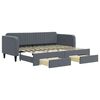 vidaXL Tagesbett Ausziehbar mit Schubladen Dunkelgrau 90x200 cm Samt