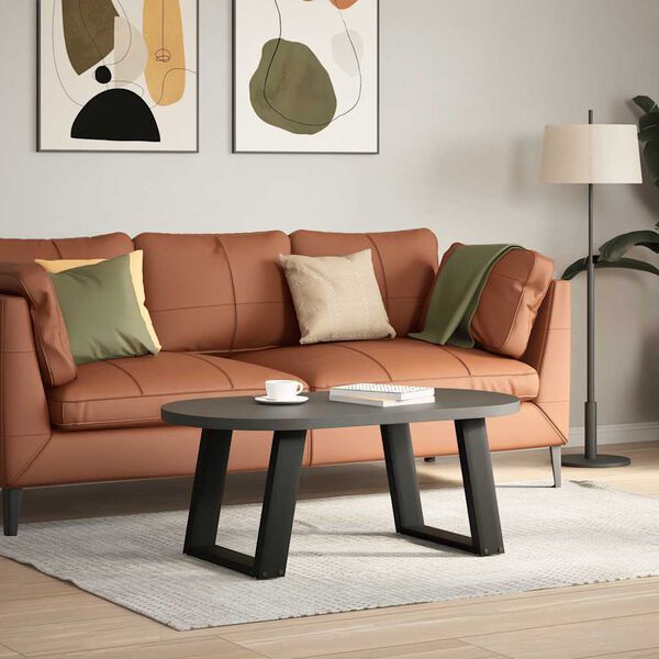 vidaXL Couchtischbeine U-Form 2 Stk. Schwarz 50x(42-43) cm Stahl