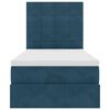 vidaXL Ottoman-Bett mit Matratzen Dunkelblau 100x200 cm Samt