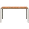 vidaXL Garten-Eßtisch Grau 150 x 90 x 75 cm Poly Rattan