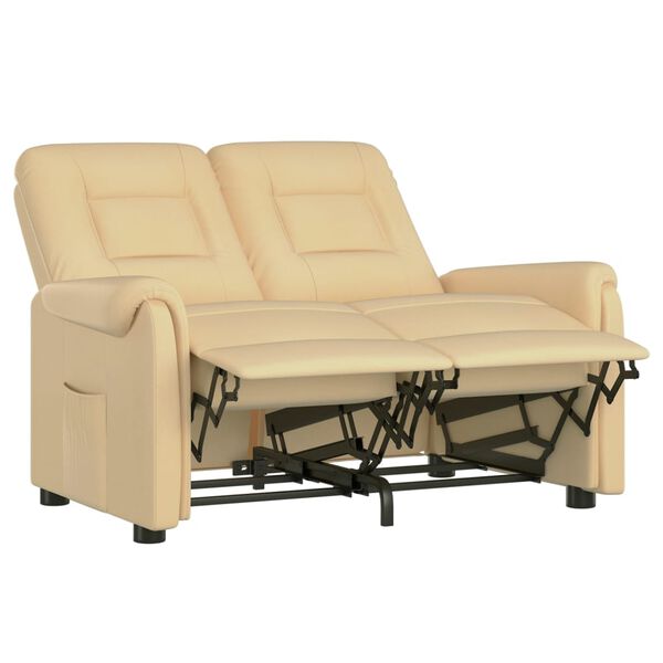 vidaXL 2-Sitzer Massagesessel Creme Mikrofaser-Gewebe