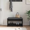 vidaXL Flurbank mit Kissen mit Regal Schwarze Eiche 83 x 38 x 45 cm
