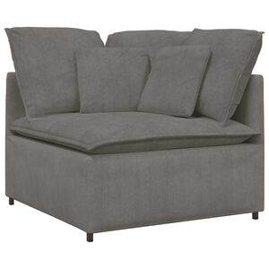 vidaXL Modulares Sofa Eckmodul mit Kissen Hellgrau 100 cm