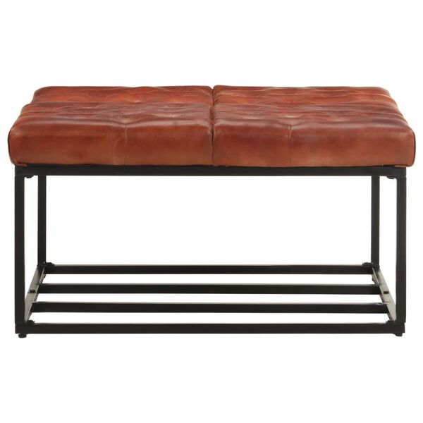 vidaXL Pouf Dunkelbraun 80x80x43 cm Echtleder