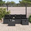 vidaXL Gartensofa-set mit Kissen 6 pcs Schwarz Poly-Rattan