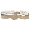 vidaXL Sofa Set 8 stk. Beige und Cremewei&szlig; Polyrattan und Stahl