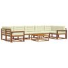 vidaXL Outdoor-Sofagarnitur mit Kissen 8 pcs Natur und Creme