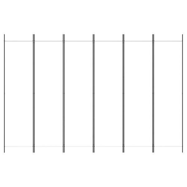 vidaXL 6-tlg. Paravent Weiß 300x200 cm Stoff