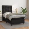 vidaXL Boxspringbett mit Matratze Schwarz 90x200 cm Kunstleder