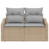 vidaXL Garten-Sofa mit Kissen 123 x 62 x 69 cm Poly-Rattan