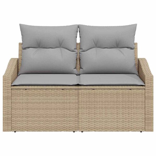 vidaXL Garten-Sofa mit Kissen 123 x 62 x 69 cm Poly-Rattan